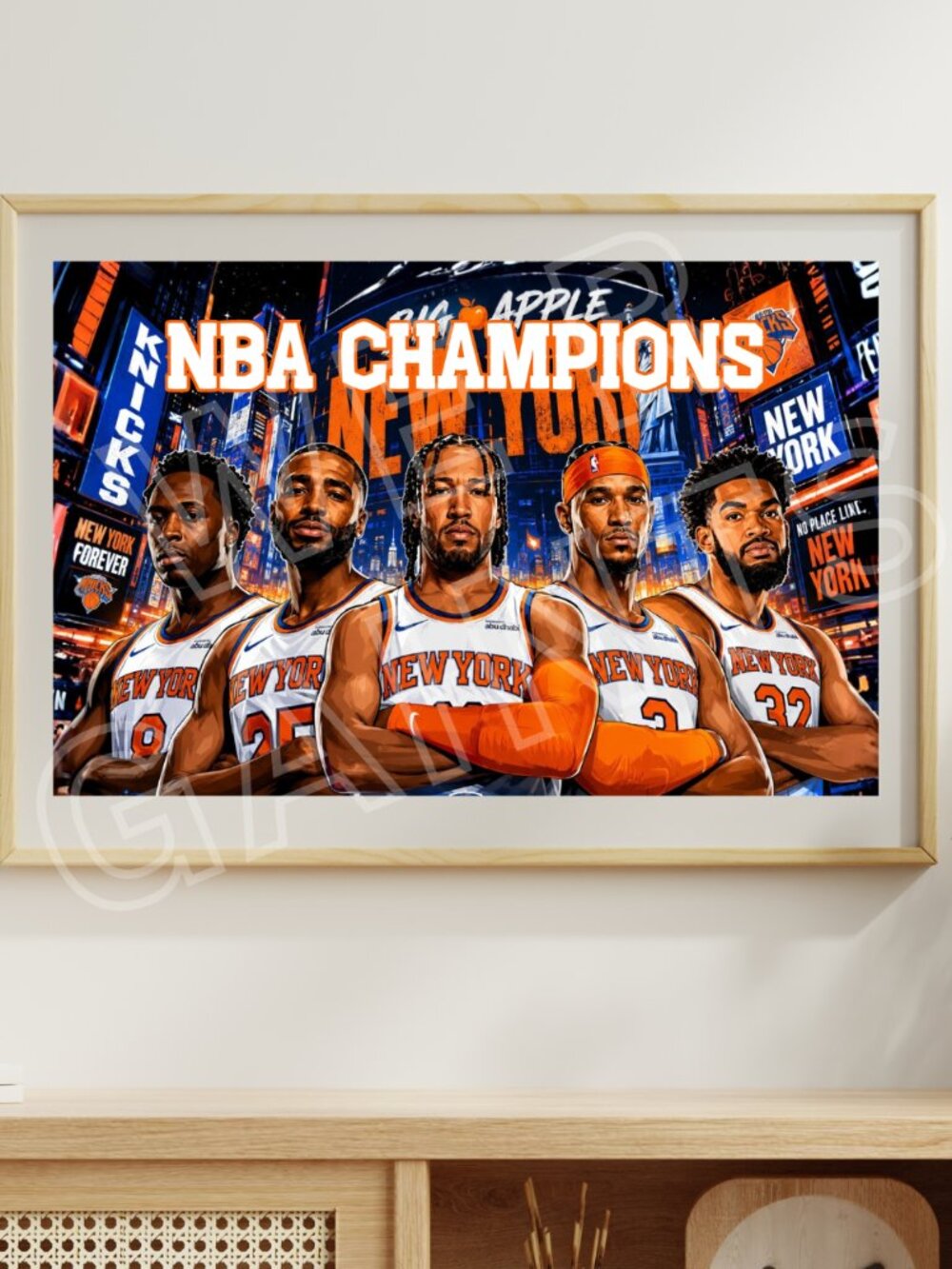 KNICKS NBA CHAMPS 17x11 Art Print